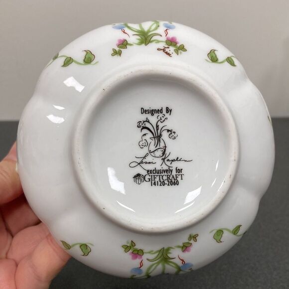 Lissi Kaplan Giftcraft China Crocus Sugar Pot & Creamer with Gold Top and Rim - Picture 7 of 16